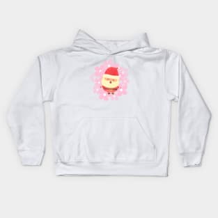 Retro vintage pink Santa Claus with vintage flower Kids Hoodie